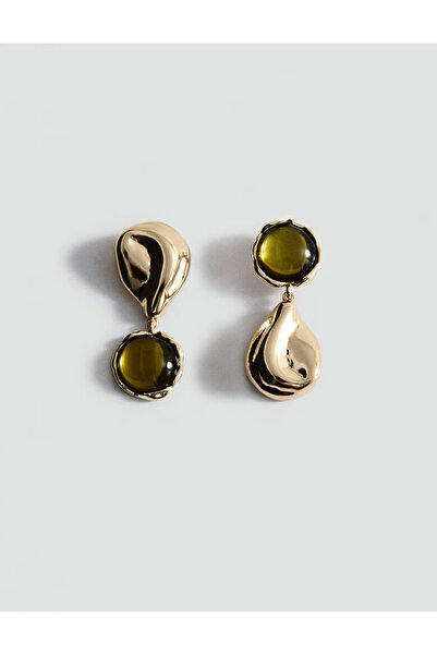 shop أقراط ماركة ريزين أوليفيا جرين مرصّع بالأحجار الذهبية