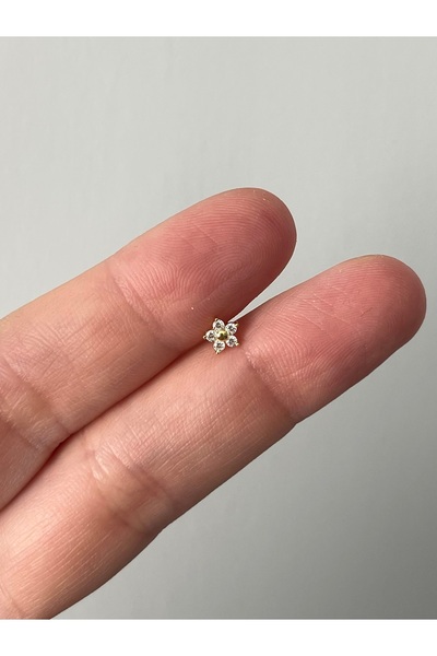 denizden silver Gümüş çiçek piercing
