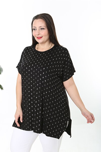 XL Modam Women's Si̇m D Patterned Plus Size Tunic