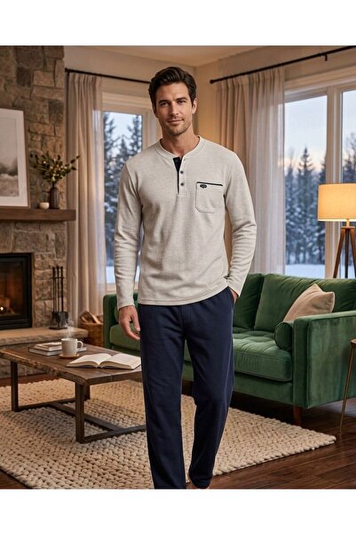 Erse FİTİLLİ SELANİK DOKUMA KIŞLIK ERKEK PİJAMA TAKIM 304
