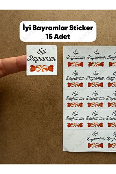 hdsticker 15 Adet İyi Bayramlar Yapışkanlı Sticker Etiket Ramazan Kurban Bayr...