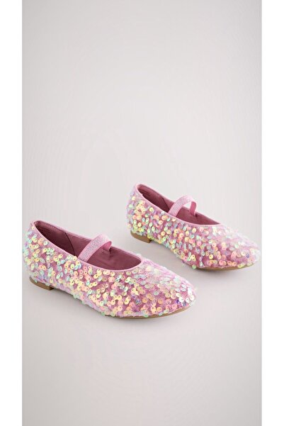 Next Baby Pink Sequined Girls' Dress Ballet Flats
