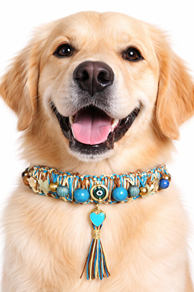She Sells Kuçiko Special Design Evil Eye Beaded Dog Collar – Boho Design 35-5...