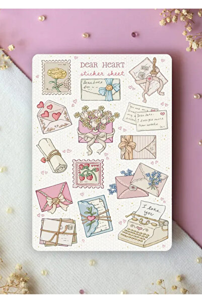 LABELOVE مجموعة ملصقات دير هارت A5 – ملصقات زخرفية ذات طابع الحروف والحب