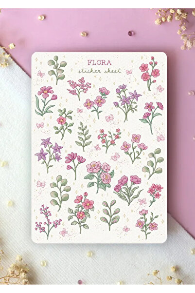 LABELOVE مجموعة ملصقات فلورا فلاور مقاس A5 - ملصقات تزيينية ذات طابع زهري بأل...