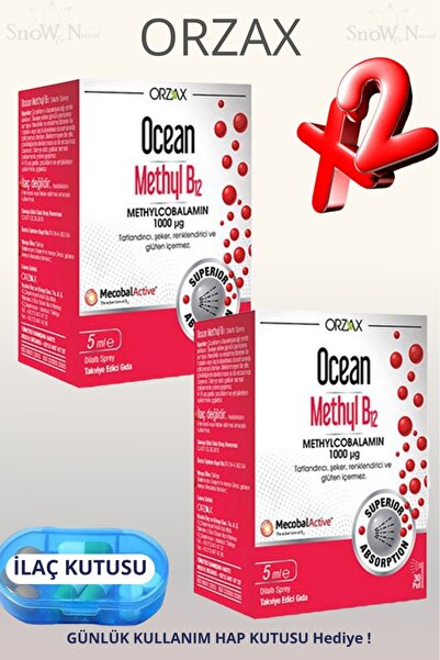 Ocean Şeker İçermeyen Methyl B12 1000mcg 5ml Dilaltı Sprey / 30 doz 2 ADET + ...