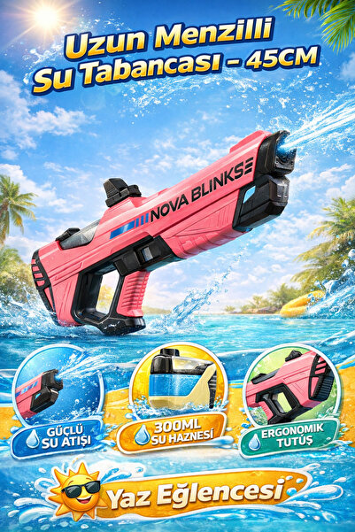 YILDIRIM OYUNCAK 45cm Uzun Menzilli Su Tabancası – 300 ML Su Hazneli Büyük Bo...
