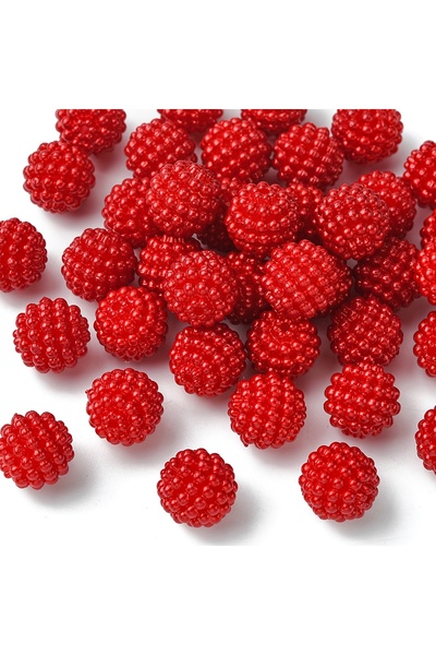 Armada 50 Pieces of Perforated Blackberry Beads Red (14 mm)