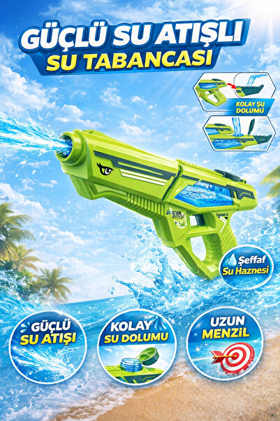 TOYTOPIA Basınçlı Güçlü Elektrikli Su Tabancası 40cm – Uzun Menzilli Şeffaf H...