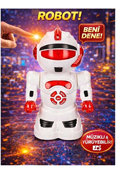 Aksoy Toys Çarp Dön Sesli Işıklı 15 Fonksiyonlu Robot 25 Cm Kırmızı