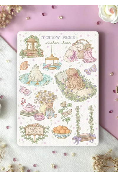 LABELOVE مجموعة ملصقات ميدو بيجز A5 – ملصقات زخرفية بطابع الكوتيدجكور والحدائق