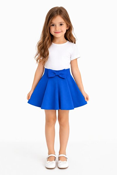 Nacar Kız Çocuk Fiyonk Detaylı Skuba Etek 23 Nisan 29 Ekim Gösteri Kıyafeti