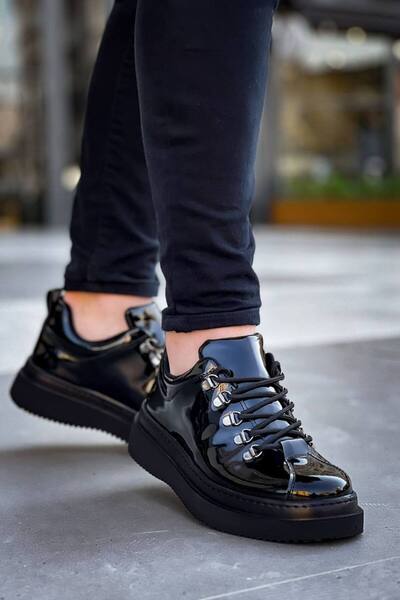 Zapatos حذاء رياضي رجالي من الجلد اللامع برباط يومي من KB-X4 حذاء رياضي RST -...