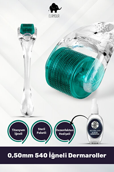 ELAMOUR - إبرة التيتانيوم الأصلية - هدية معقمة - إبرة ديرمارولر للعناية بالشع...