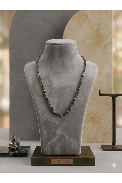 Zihintaşı Atölyesi Yeşim Taşı El Yapımı 4mm Doğal Taş Kolye