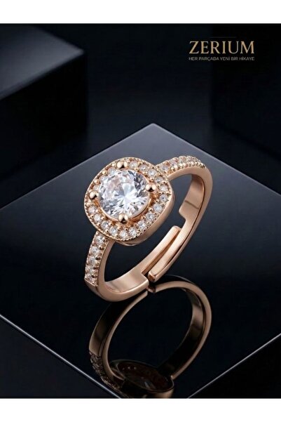 ZERİUM Adjustable Women's Ring |   Round Cut Vip Zircon Stone Stylish Ring