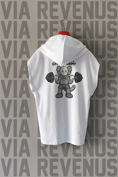 Vordevia Kaws Gym Academy Front and Back Printed Zero Sleeves Hooded 100% Cot...