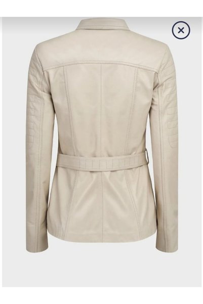 Savran Deri İnci Model Women's K Belt I H Genuine Leather Jacket