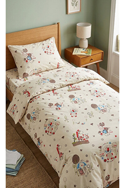 CollessiaHome 100% Cotton Ranforce Single Duvet Cover Set - Cute Forest Anima...