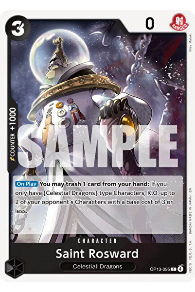 Bandai TCG One Piece Saint Rosward Op13-095 Licensed Game Card (En)
