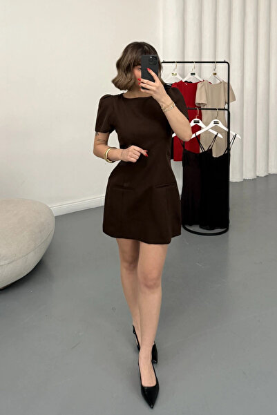 MOZENA Μίνι φόρεμα με μανίκια καρπούζι Με λεπτομέρεια τσέπης