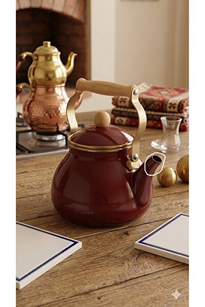 English Home Emaye Demlik 2 Litre Bordo BOYA HATALI HASARLI ÜRÜN