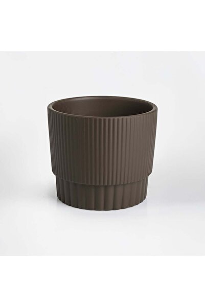 OEM Brown Ceramic Flower Pot 15x13cm - 1.4L