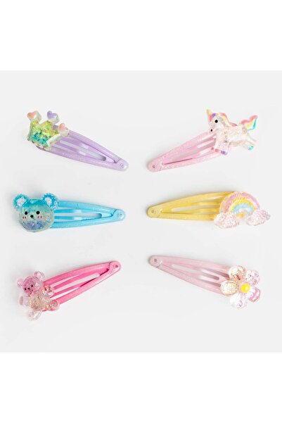 OEM Set of Colorful Metal Hair Clips with 3D Figures for Children - 6pcs