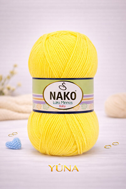 NAKO Luxury Minnoş Knitting Yarn 145 Yellow
