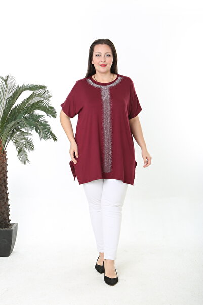 XL Modam Women's Si̇m D Patterned Plus Size Tunic