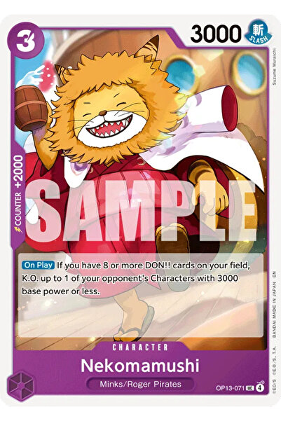 Bandai TCG One Piece Nekomamushi Op13-071 Licensed Game Card (En)