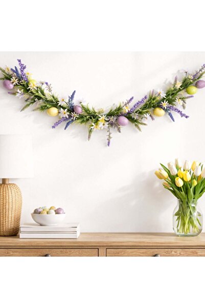 OEM Ghirlanda de Paste cu Oua Margarete Lavanda Liliac 150cm