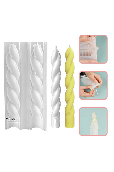 Getshopmini Burgulu Şamdan Kalıbı Mum Şamdan Kalıbı Şamdan Mumluk Kalıbı Sili...