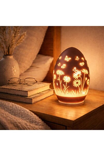 OEM Glass Easter Egg with Pink LED Ø10.5x16cm