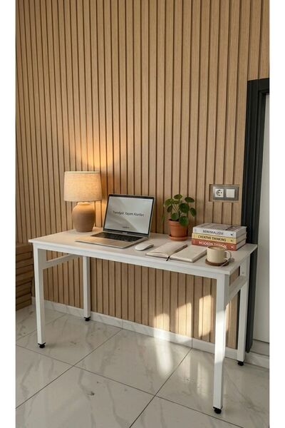 ROBOKİT Beyaz 120x60 Çalışma Masası, Bilgisayar Masası, Ofis Masası, Metal Ay...
