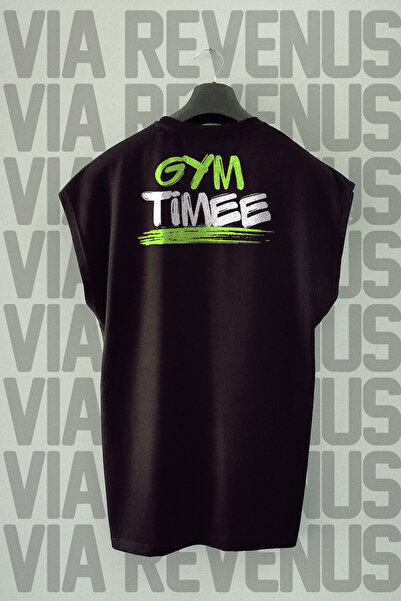 Vordevia Gym Timee Back Printed Zero Sleeve Crew Neck Sports Tshirt