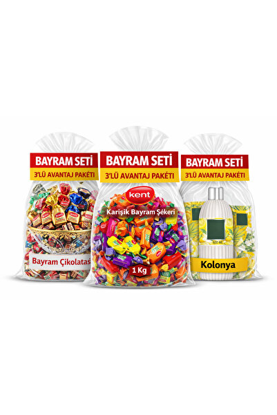 Şölen Bayram İkram Seti 1 Kg Çikolata 1 Kg Bayram Şekeri ve Limon Kolonyası 4...