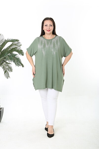 XL Modam Women's Si̇m D Patterned Plus Size Tunic