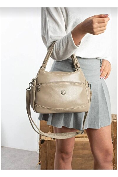 ÇANTAM GELSİN Women's Multi-Compartment Soft Leather Shoulder and Crossbody B...