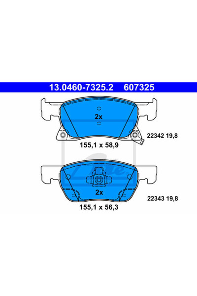 Ate Σετ τακάκια φρένων, δισκόφρενο 13.0460-7325.2
