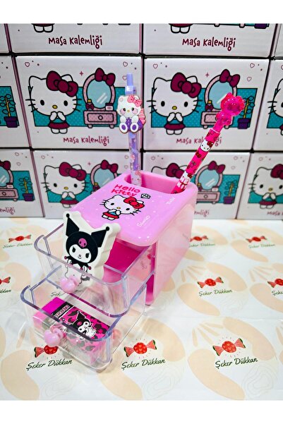 Hello Kitty Yeni Sezon Masa Kalemliği-Uçlu Kalemler-Silgiler Tam Set