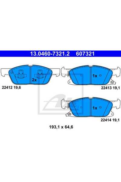 Ate Σετ τακάκια φρένων, δισκόφρενο 13.0460-7321.2