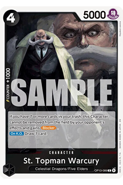 Bandai TCG One Piece St. Topman Warcury Op13-089 Licensed Game Card (En - Foi...