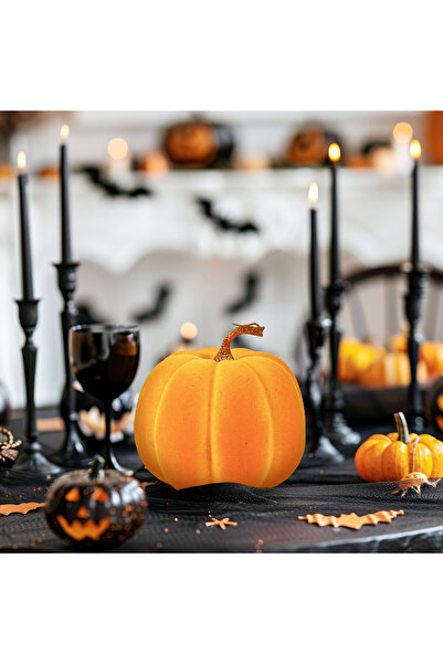 FAMİLY Decorated Halloween pumpkin - 16.5 cm - black - foam - glitter