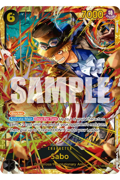 Bandai TCG One Piece Sabo Op13-120 Licensed Game Card (En - Foil Sec)
