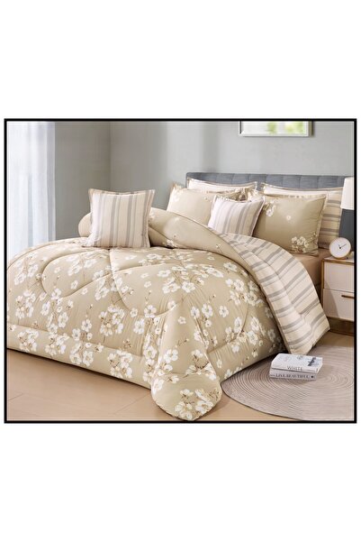 Silk Garden Summer double bedsheet set with a floral pattern, made of microfi...