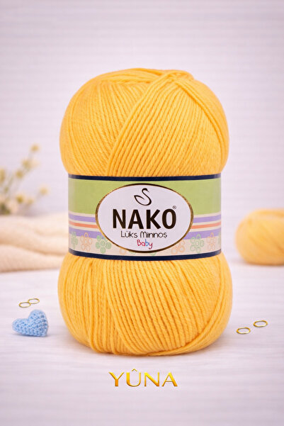 NAKO Luxury Minnoş Knitting Yarn 184 Yellow