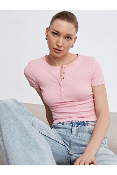 Dilvin 31704 Çıtçıt Düğmeli Kısa Kollu Top