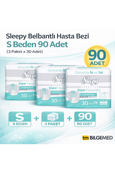 Sleepy Sensitive Waistband Patient Diapers Size S 90 Pieces (3 Packs X 30) Hi...