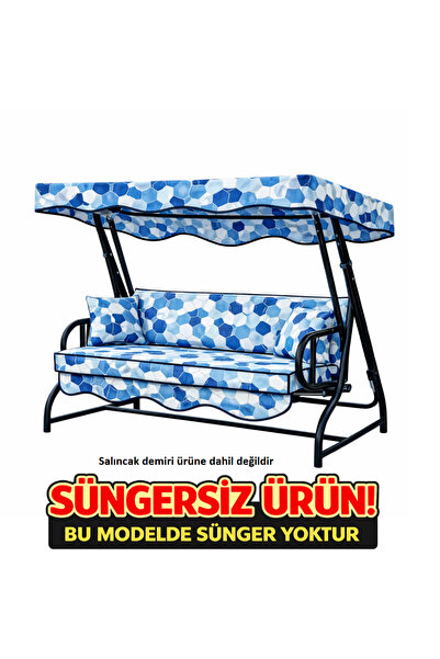 batu tekstil 3 Kişilik Salıncak Minderi Takımı SÜNGERSİZ- Salıncak Oturma Kıl...